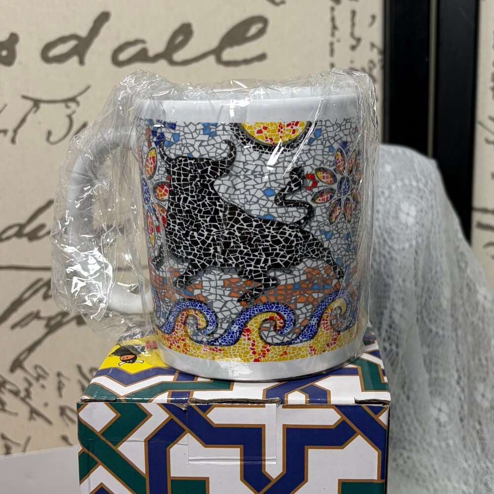 Artesanías Medina Spanish Mosaic Bull Mug - FACTORY DEFECT in pattern